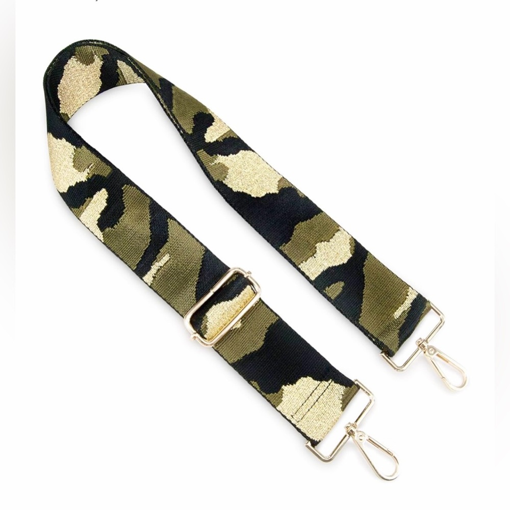 Camouflage Guitar Strap Adjustable Wide Replacement Strap Gold Hardware